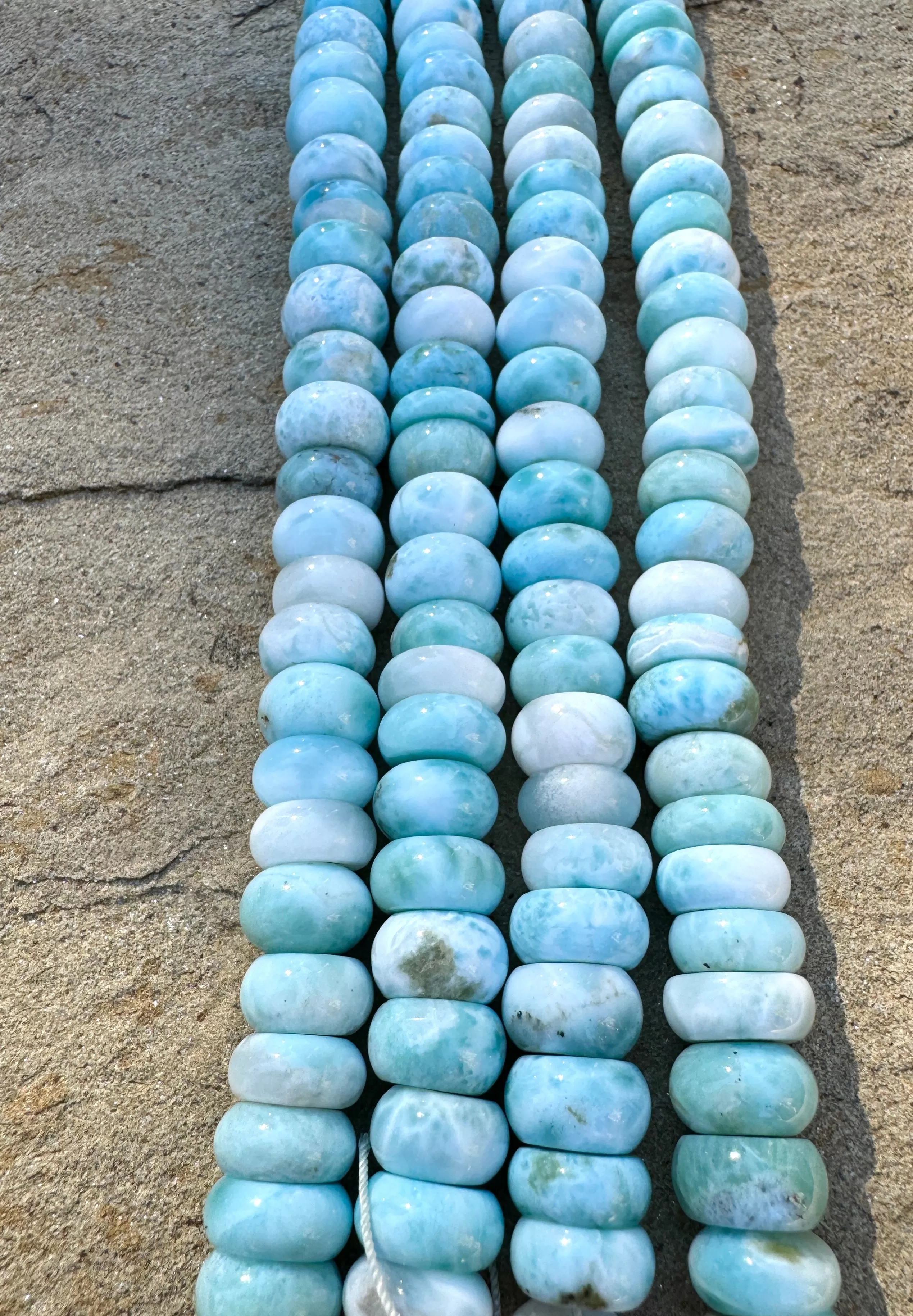 RARE Larimar BIG 10mm Rondelle Beads, 8 inch Strand