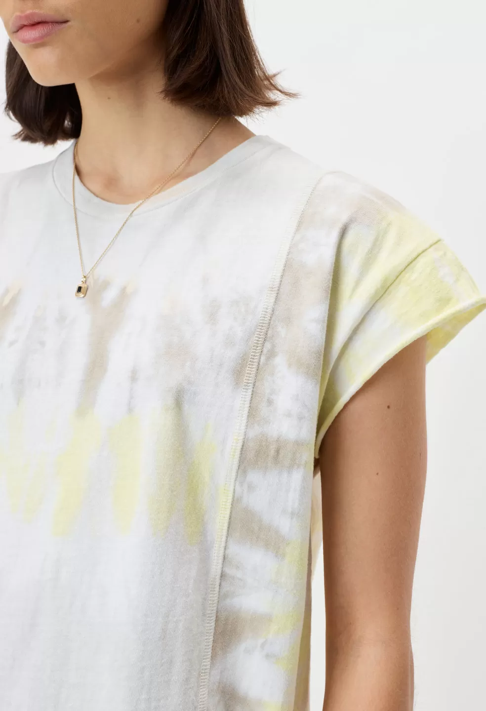 Reconstructed Tie Dye Muscle Tee / Agate Geode