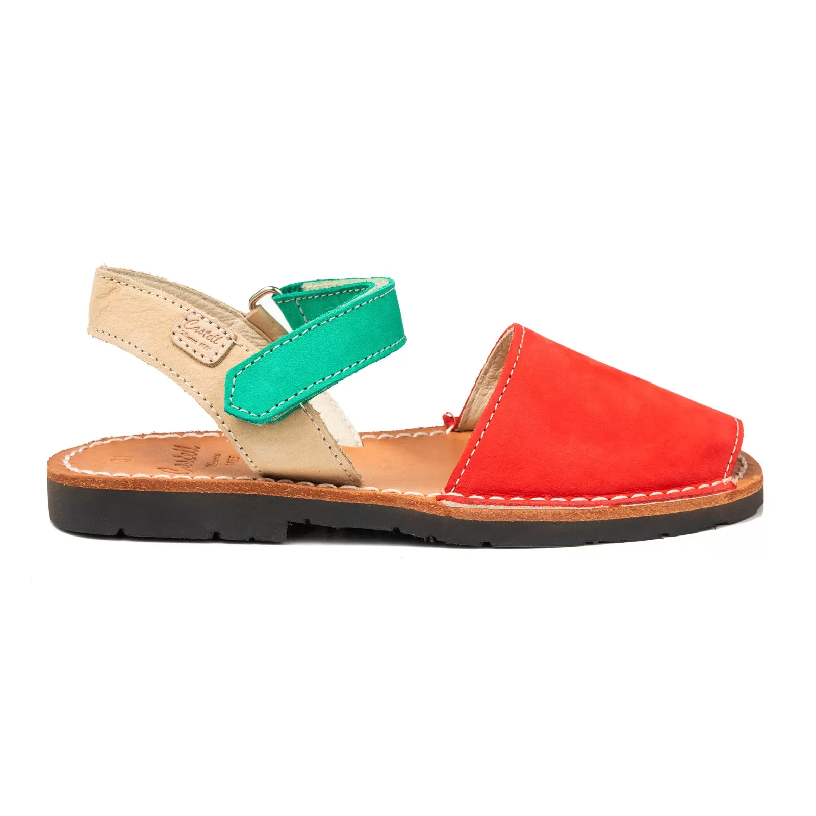 Renewed Leather Open Toe Menorcan Sandal For Unisex - Iker 1002