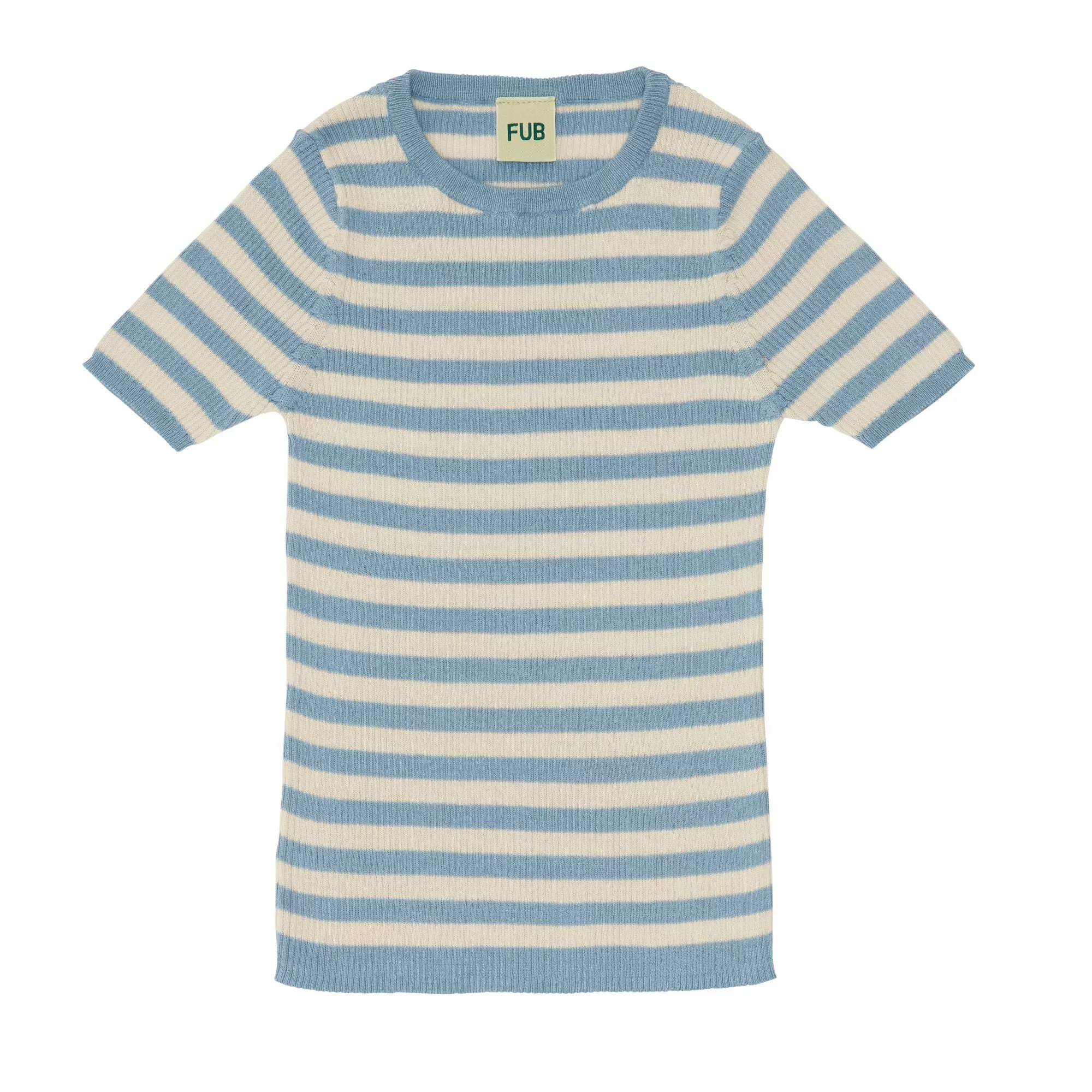 Rib Tee cloudy blue/ecru