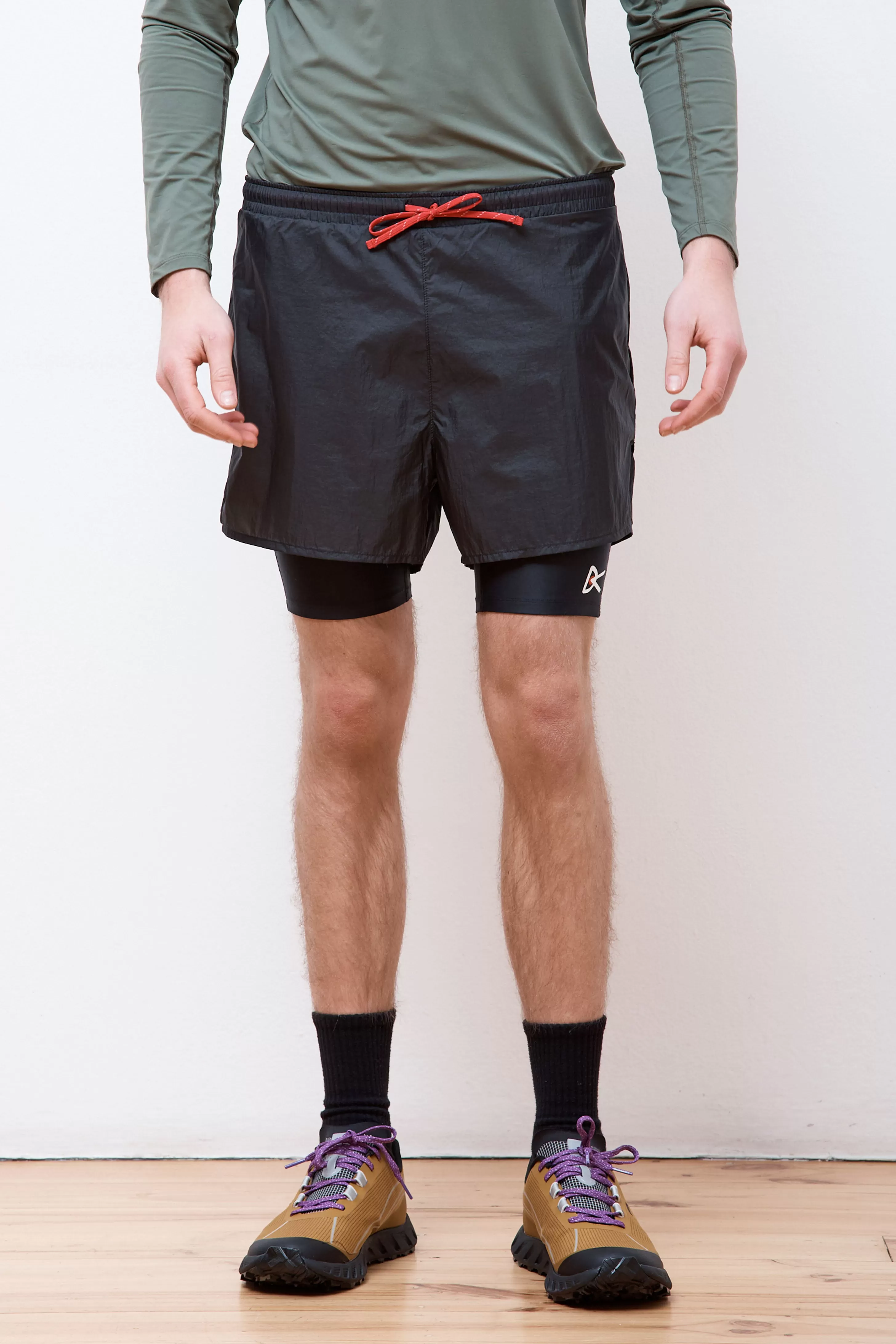 Ripstop Layered Trail Shorts Black