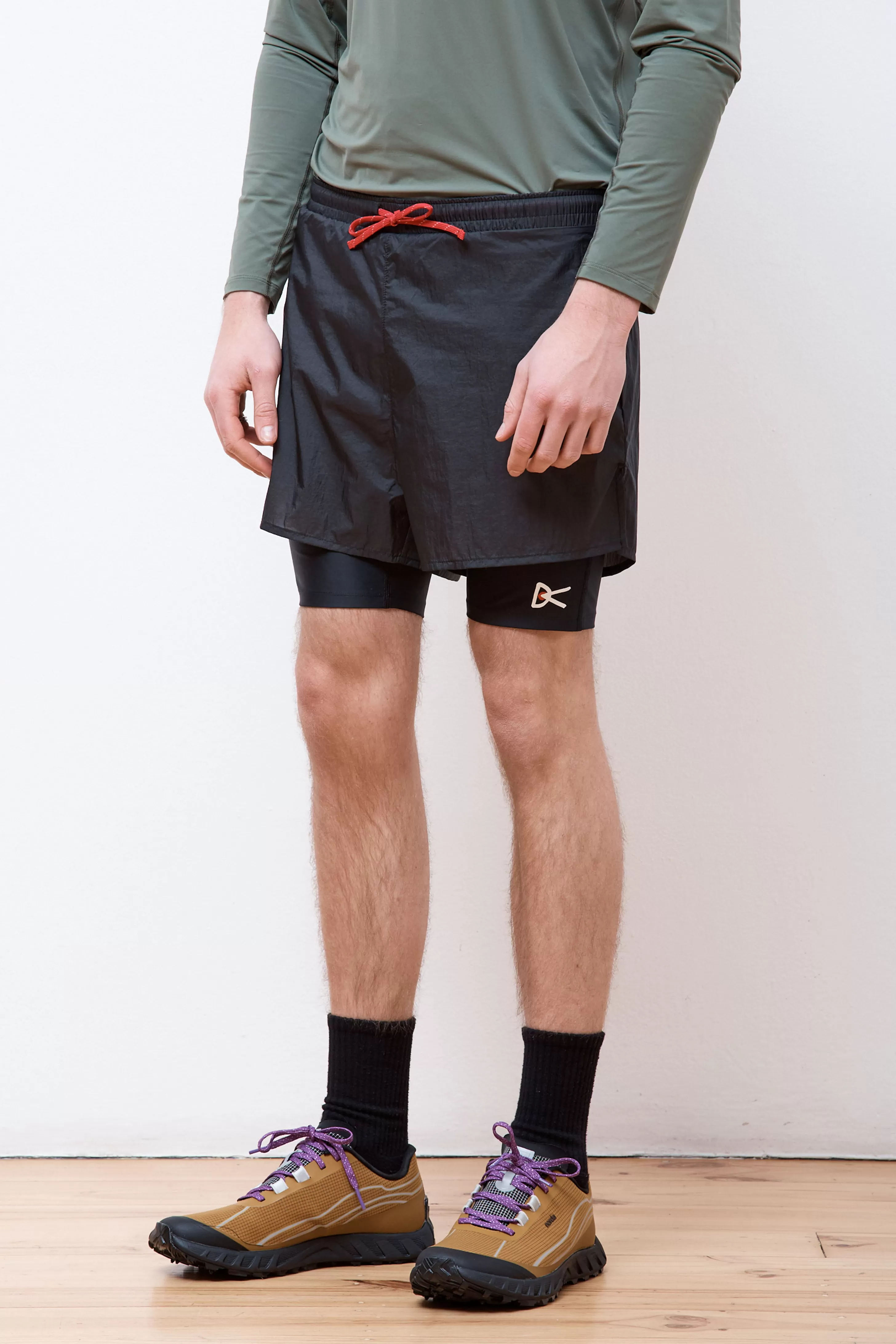 Ripstop Layered Trail Shorts Black