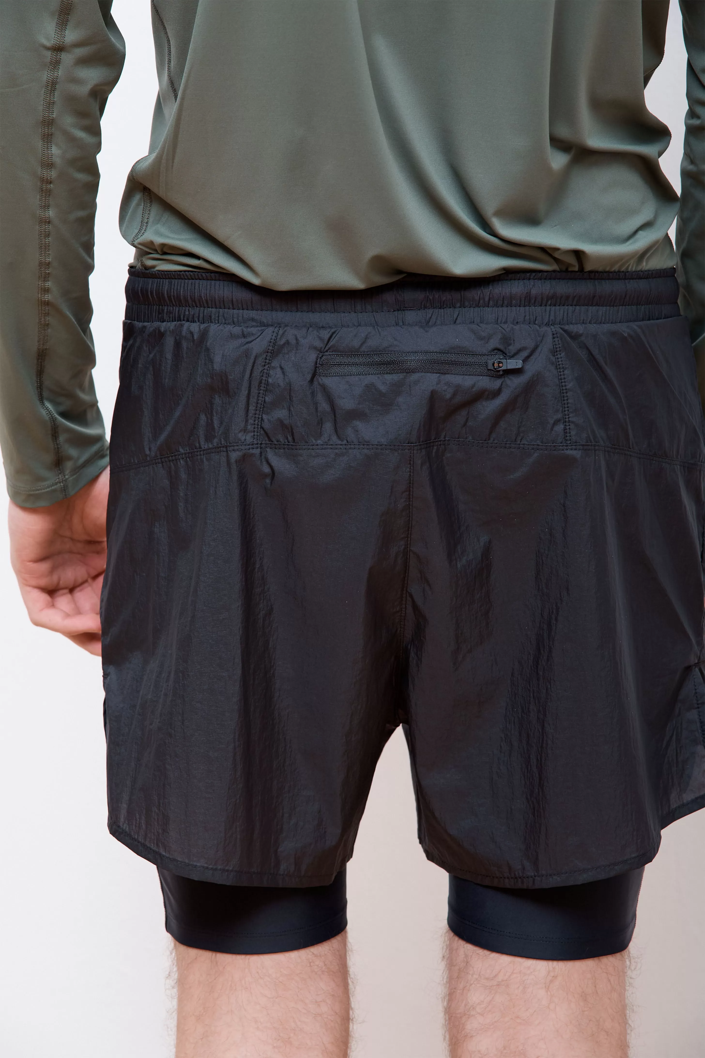 Ripstop Layered Trail Shorts Black