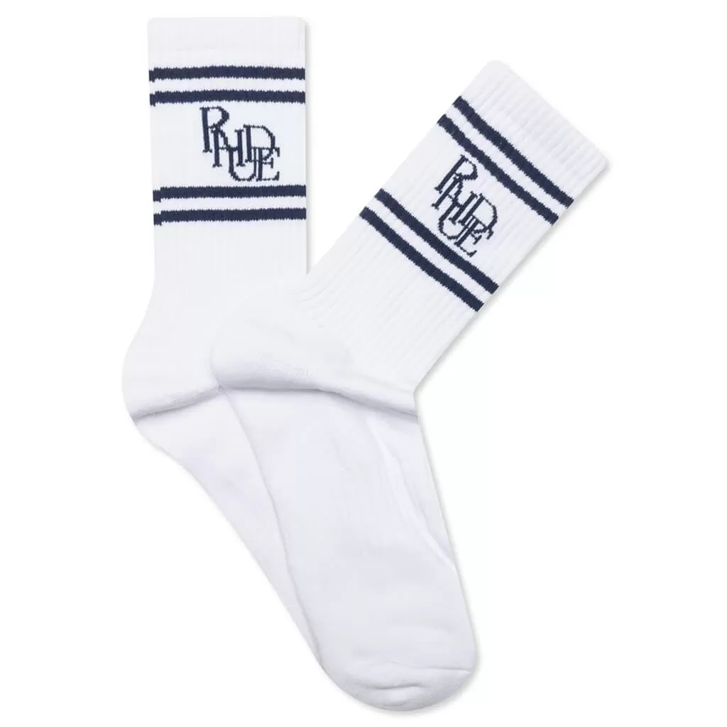 Scrambler Sock - White/Blue