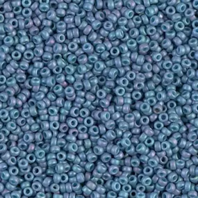 Seed Beads-15/0 Round-2030 Matte Metallic Steel Blue Luster-Miyuki-7 Grams