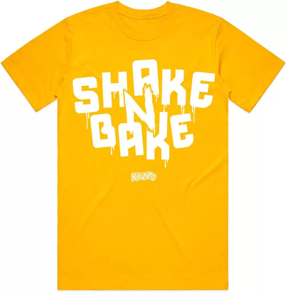 SHAKE N BAKE : Gold Sneaker Tees Shirt (white ink)