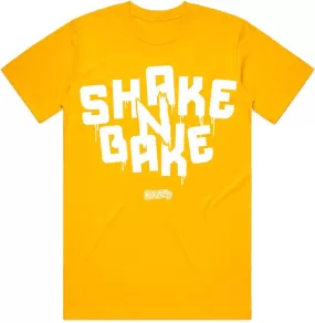 SHAKE N BAKE : Gold Sneaker Tees Shirt (white ink)