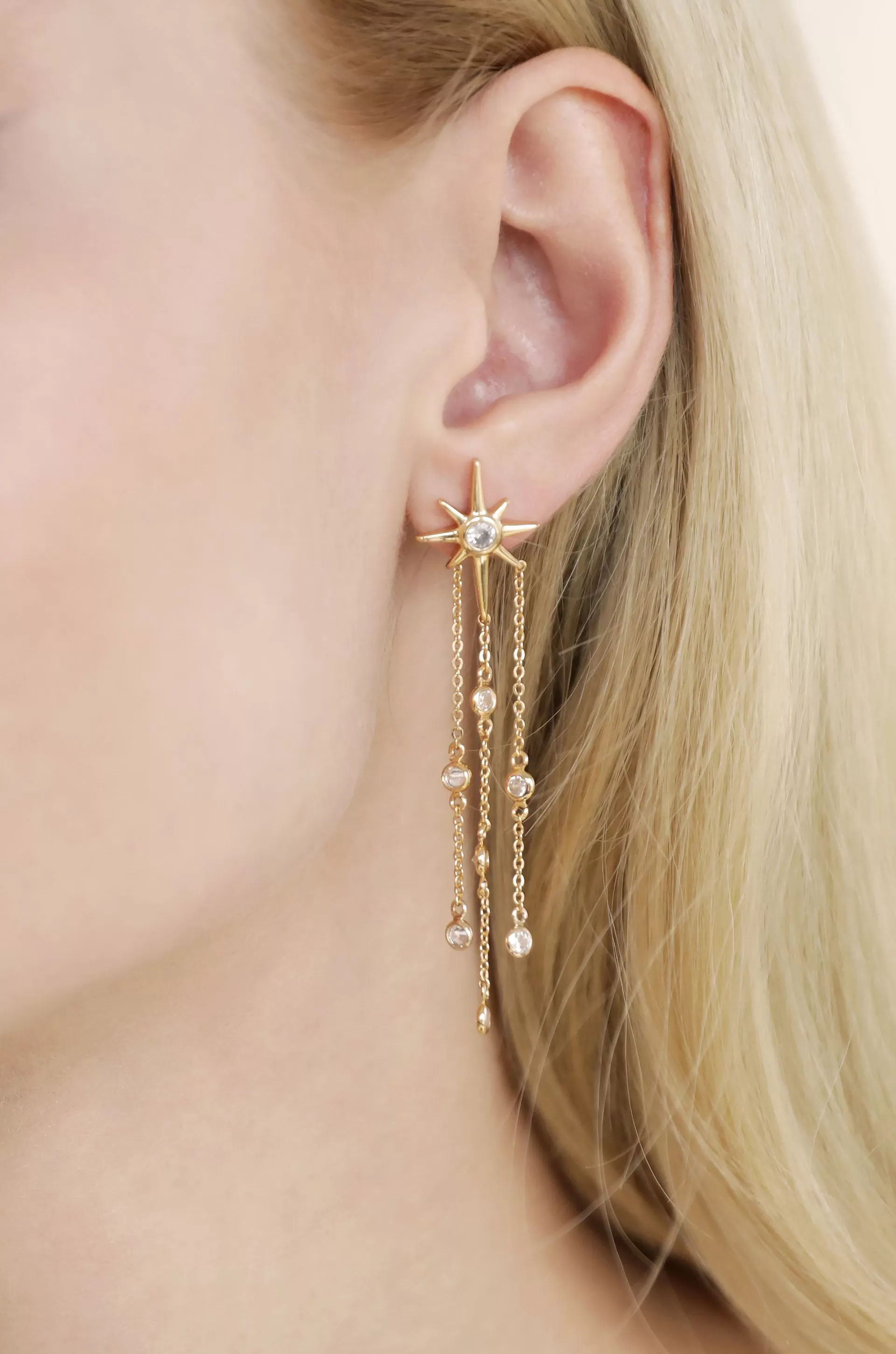 Shooting Star Crystal Dangle Earrings