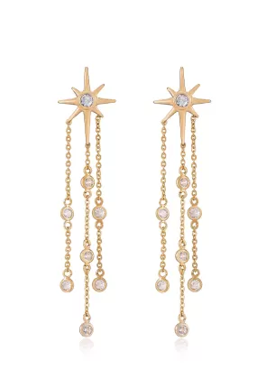 Shooting Star Crystal Dangle Earrings