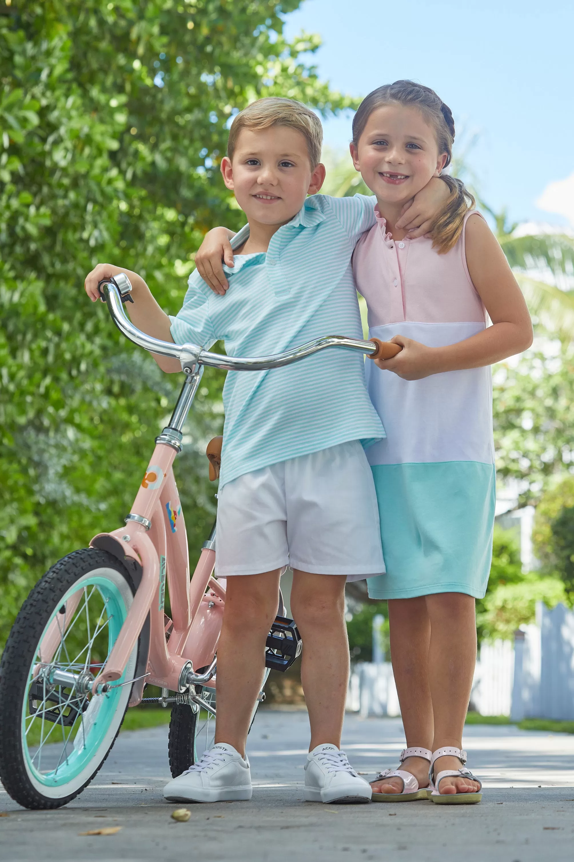 Short Sleeve Polo - Aqua Stripe