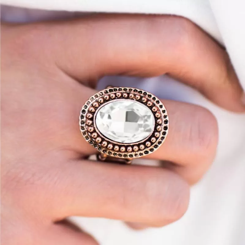 Show Me the Money Copper and White Gem Ring