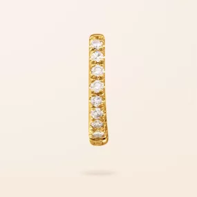 Single 14K Gold Diamond Mini Upper Lobe Huggie Earring