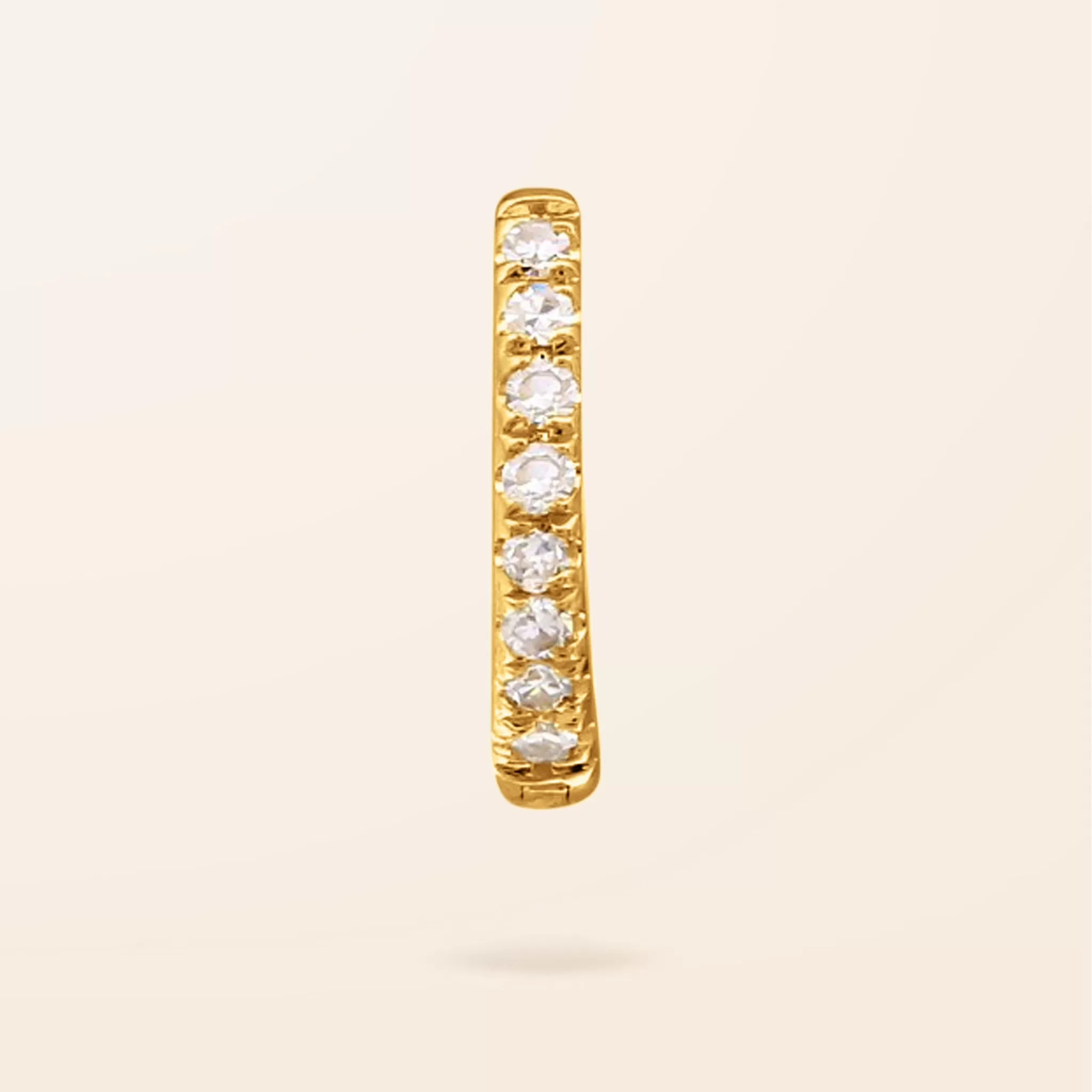 Single 14K Gold Diamond Mini Upper Lobe Huggie Earring