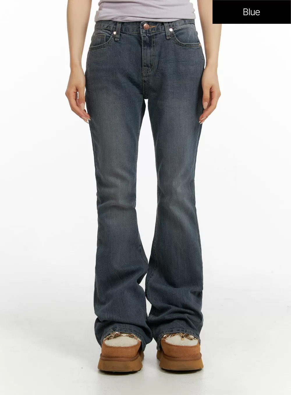 Slim Washed Flared Jeans CF416