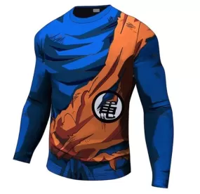 Son Goku Battle Damaged Dragon Ball Z Long Sleeve Compression Rash Guard