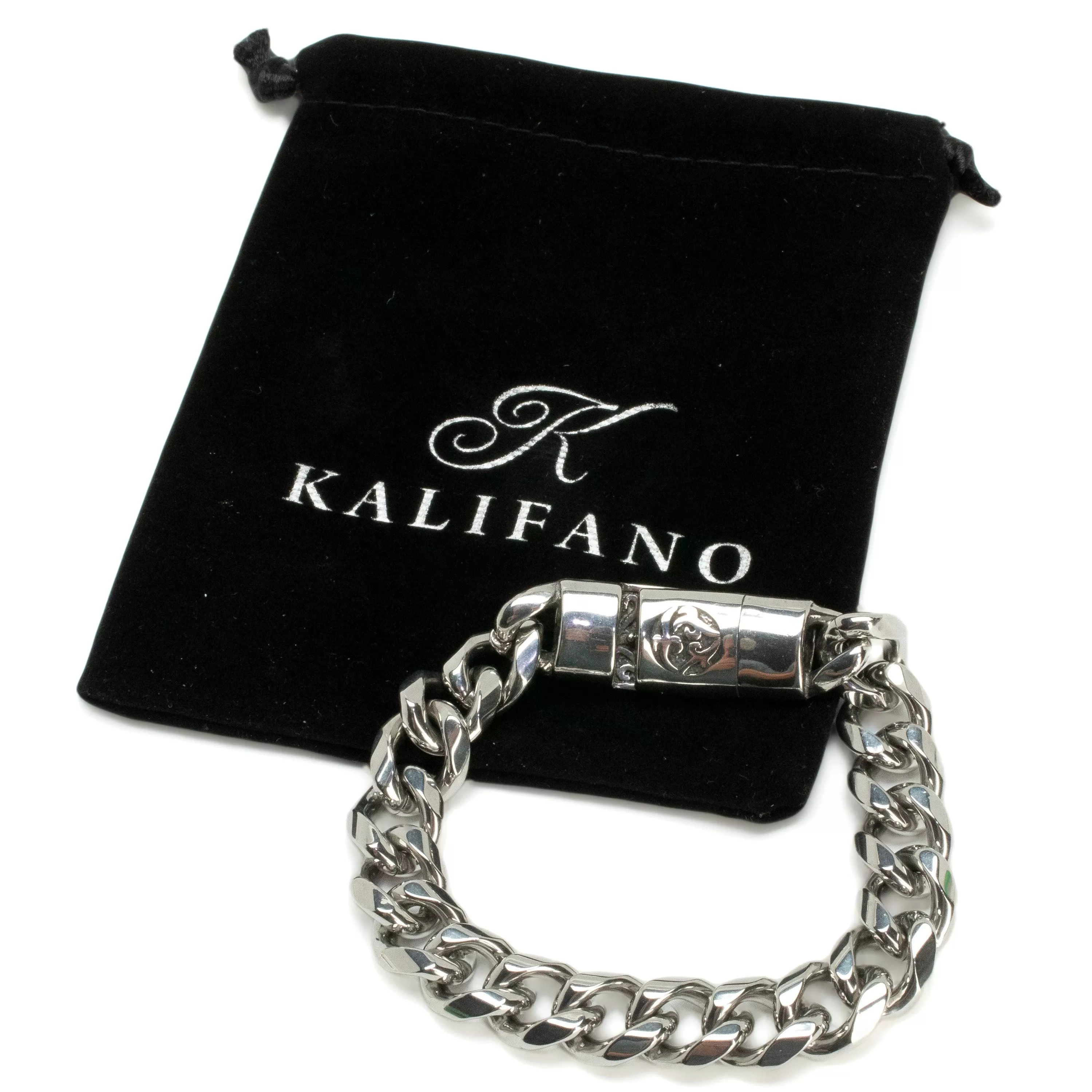 Stainless Steel Link Bracelet with Cross