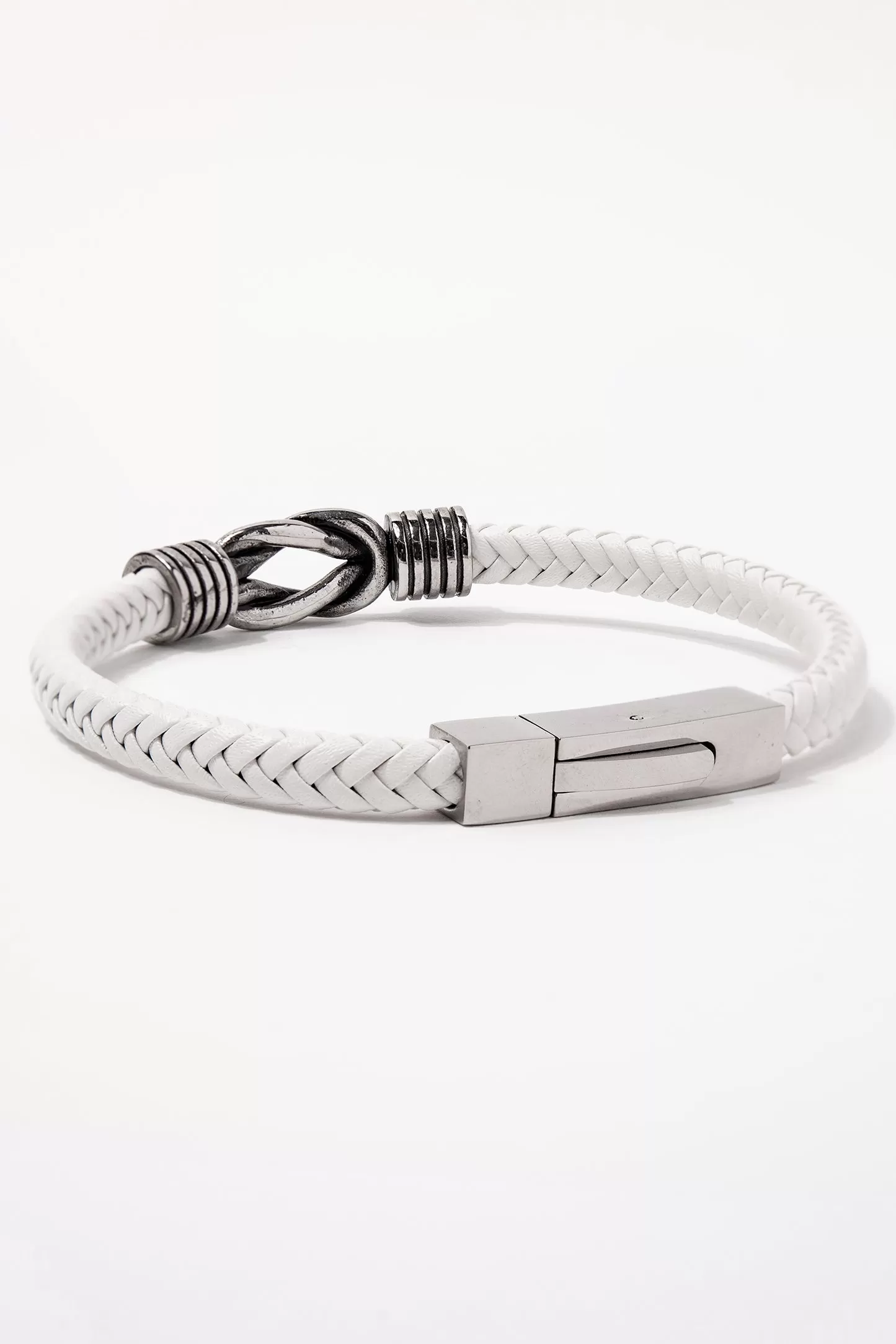 Stainless Steel White Cord Bracelet