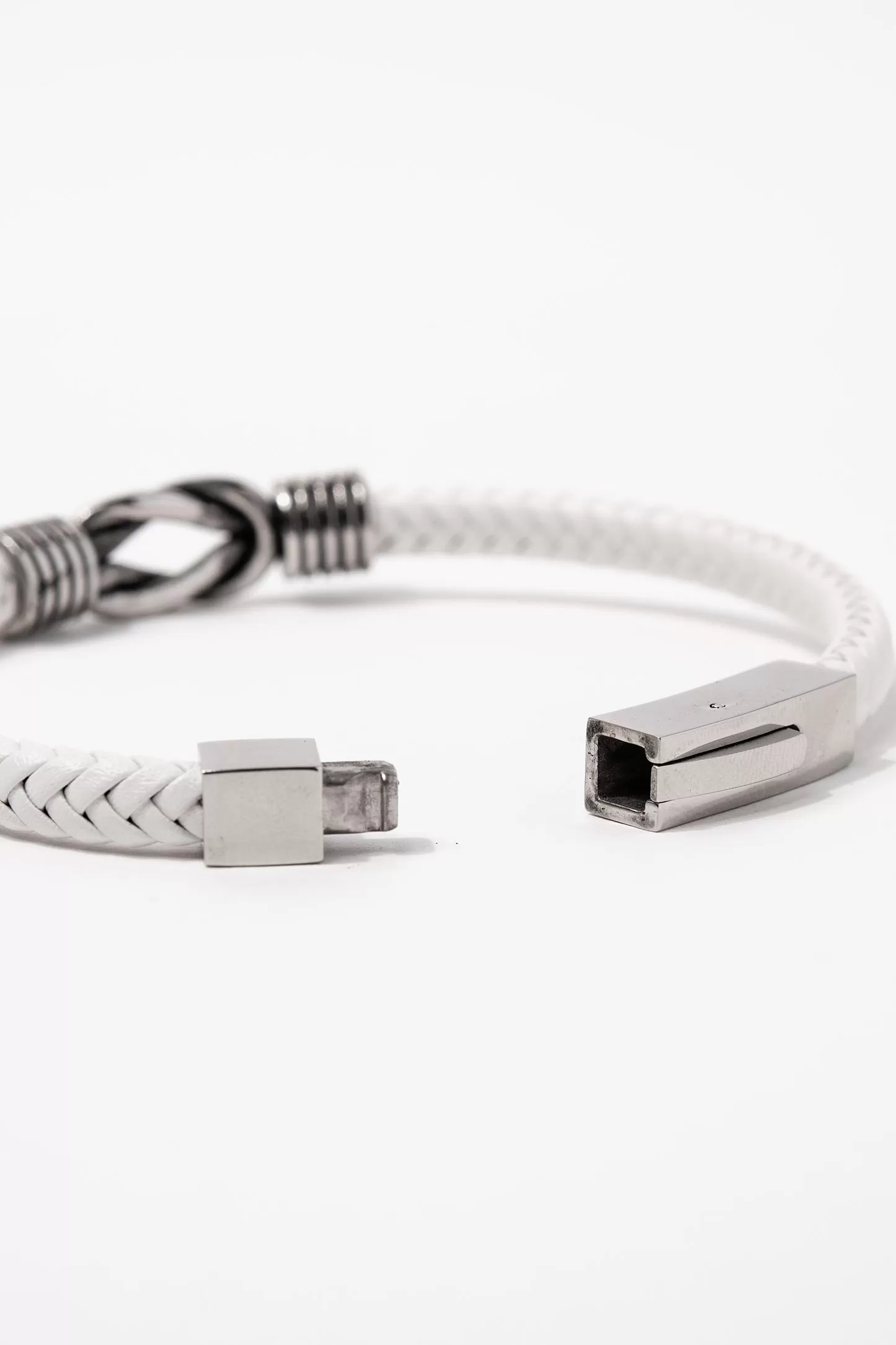 Stainless Steel White Cord Bracelet