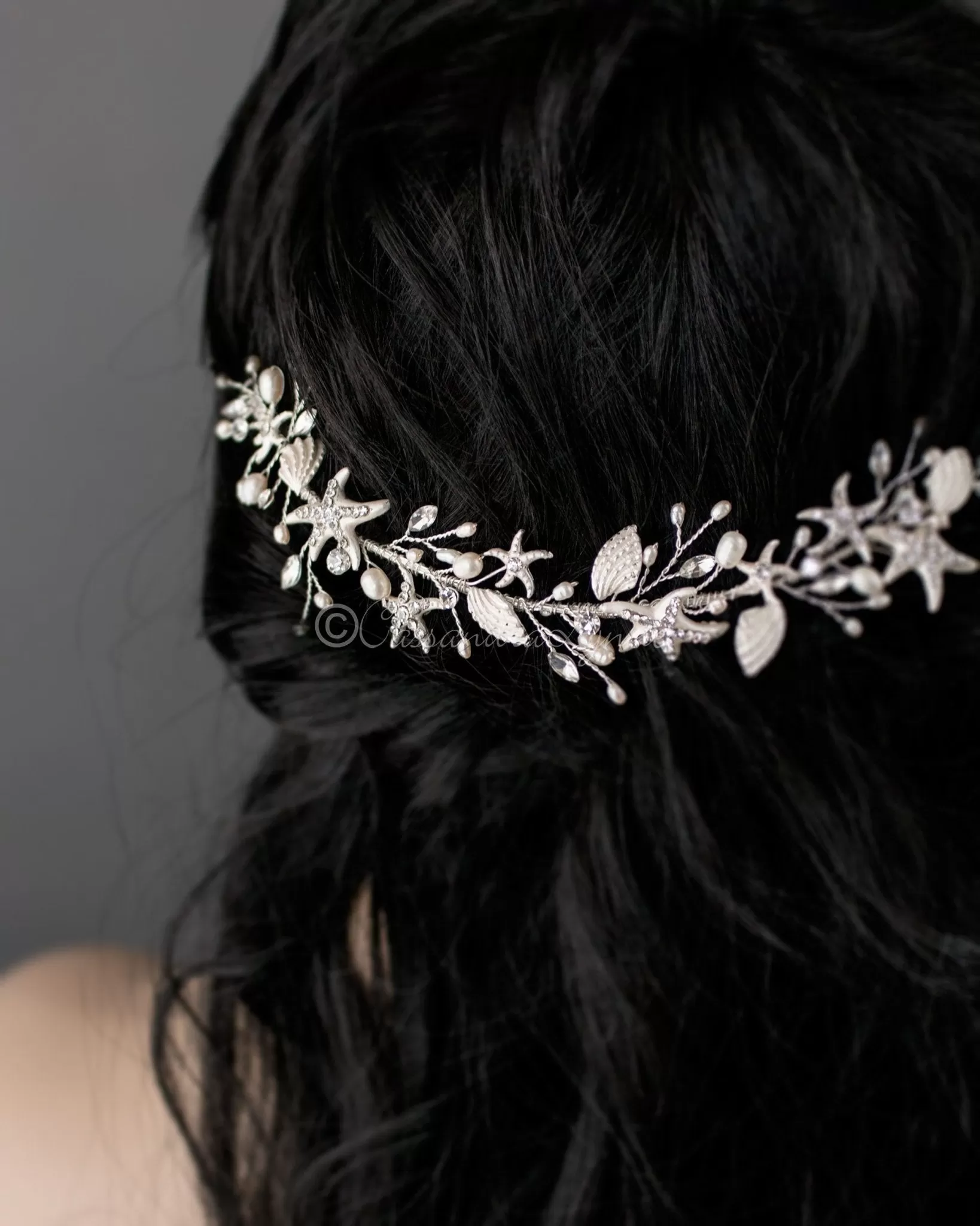 Starfish and Shell Beach Wedding Headpiece