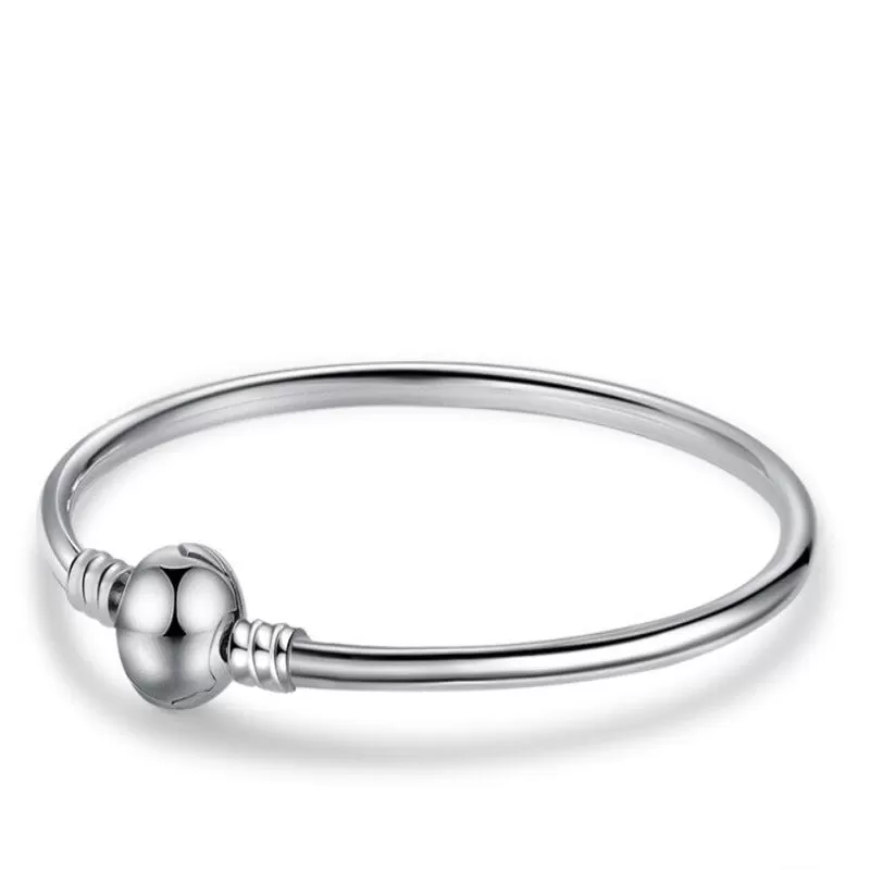 Sterling Silver Clasp Basic Bracelet Bangles