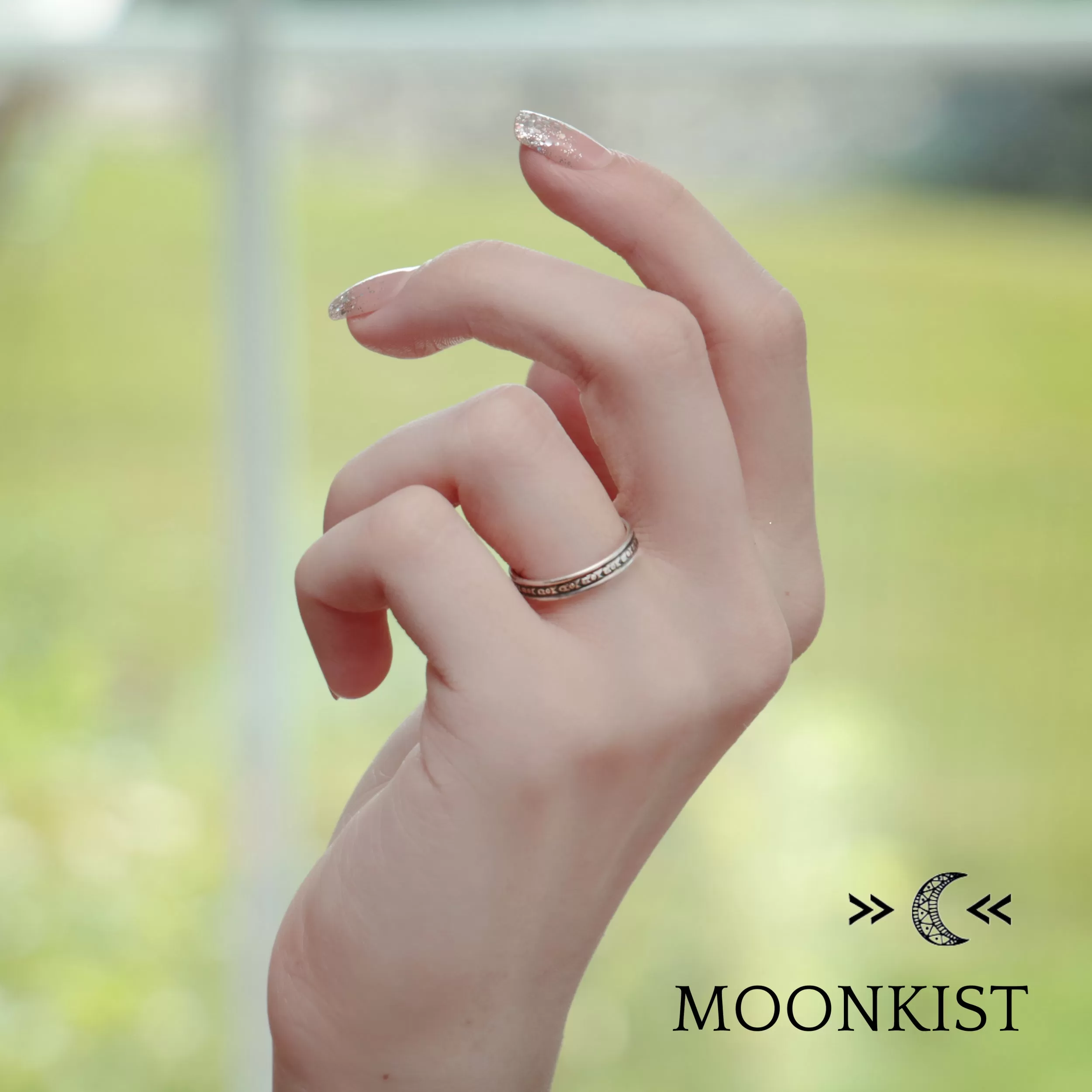 Sterling Silver Iris Wide Wedding Band | Moonkist Designs