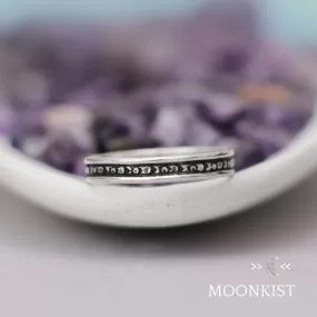 Sterling Silver Iris Wide Wedding Band | Moonkist Designs