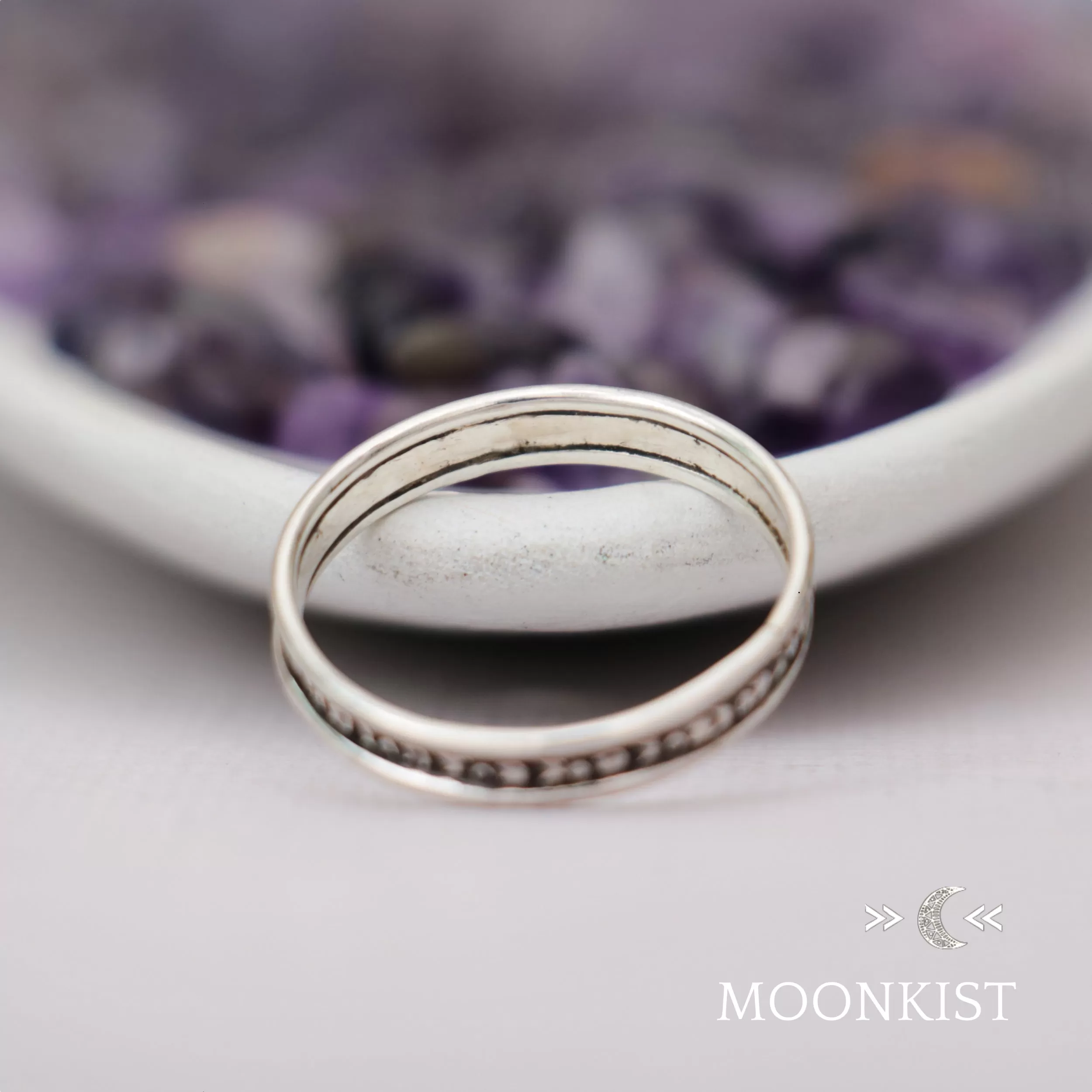 Sterling Silver Iris Wide Wedding Band | Moonkist Designs