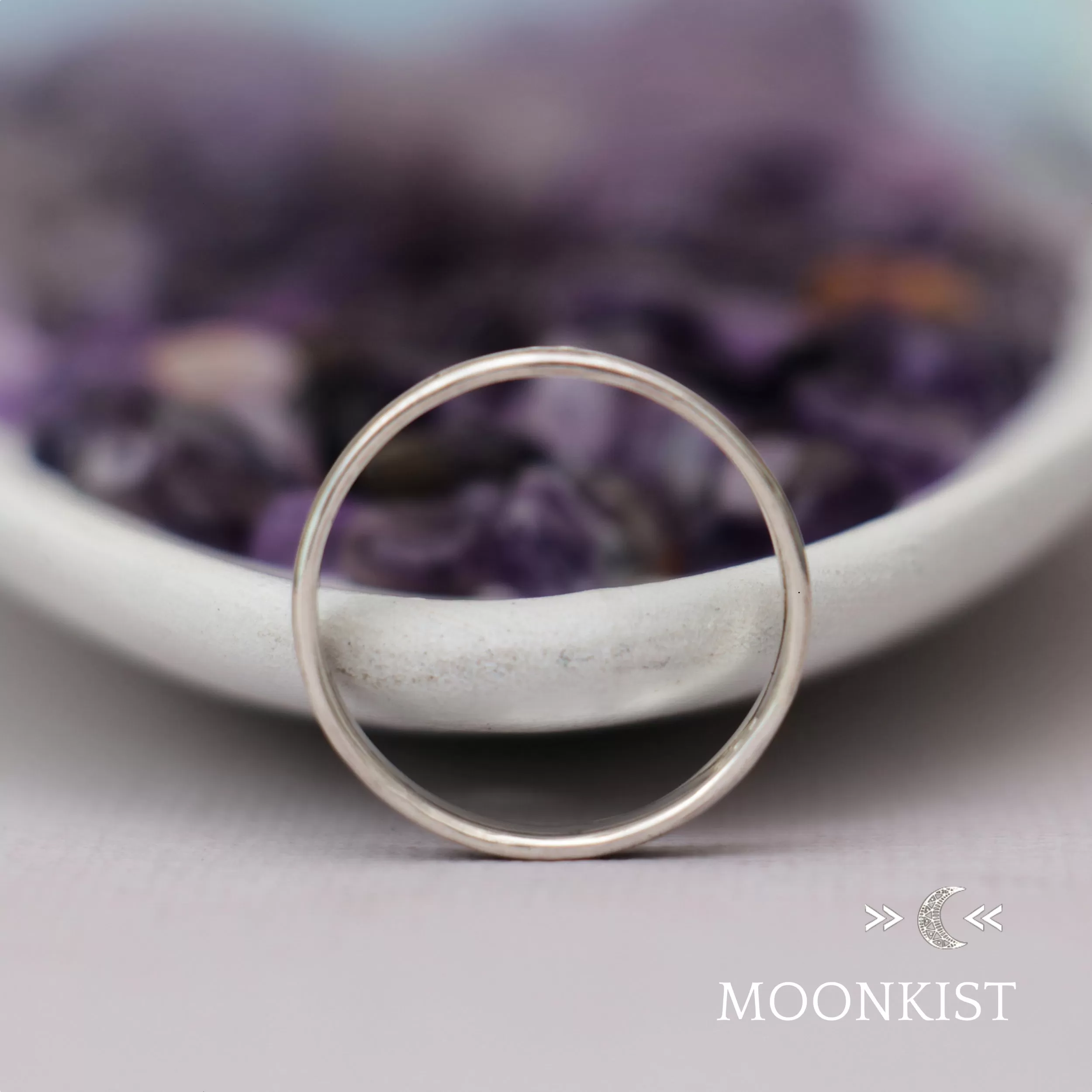 Sterling Silver Iris Wide Wedding Band | Moonkist Designs