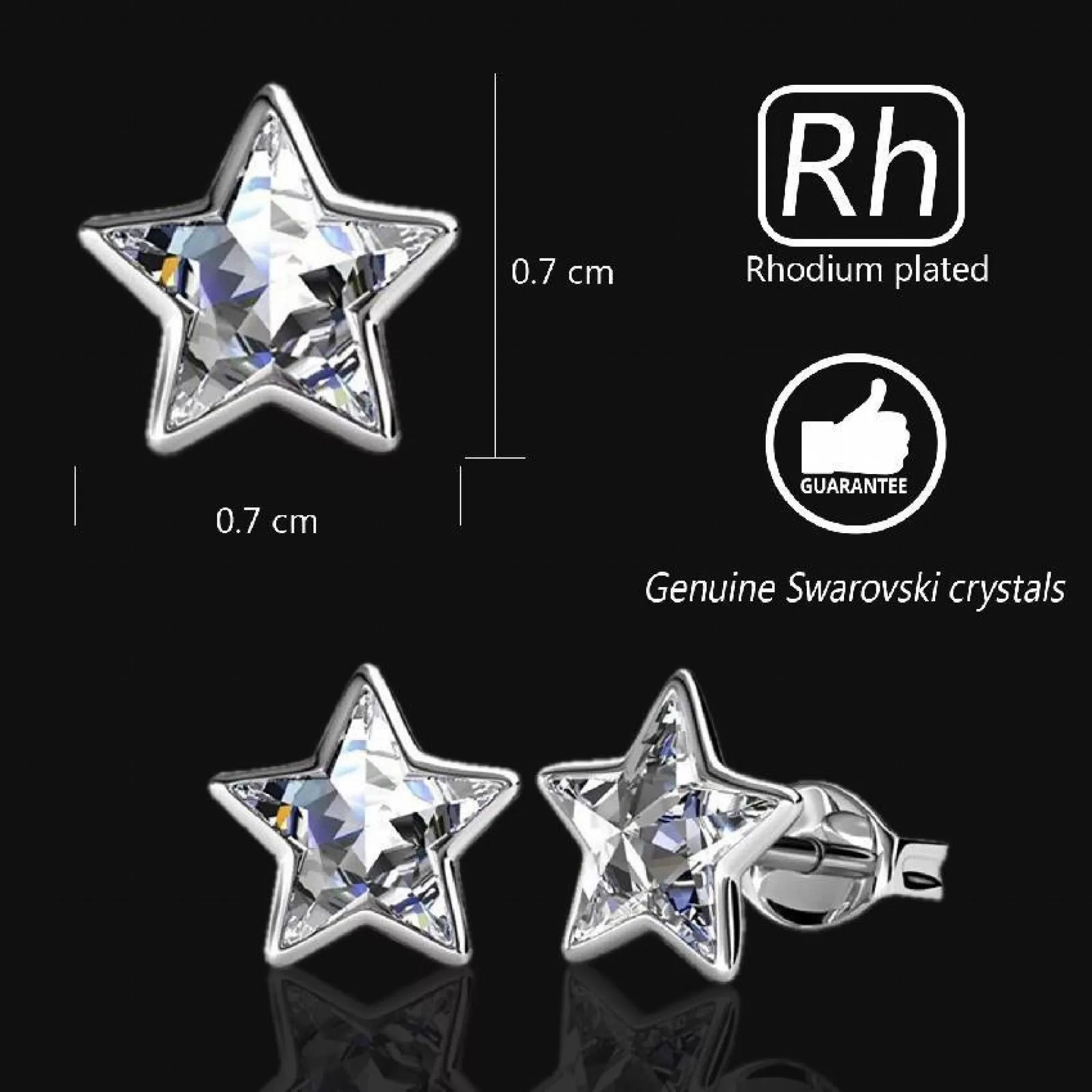 Stylacity Silver Star Small Stud Earring With Crystals