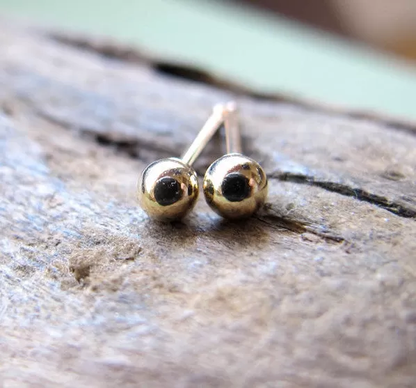 Tiny Gold Ball Studs