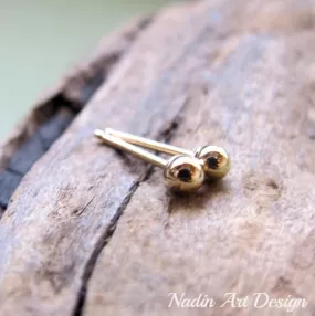 Tiny Gold Ball Studs