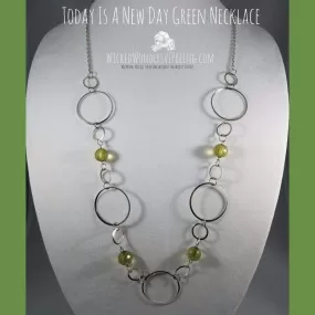 Today Is A New Day Green Necklace