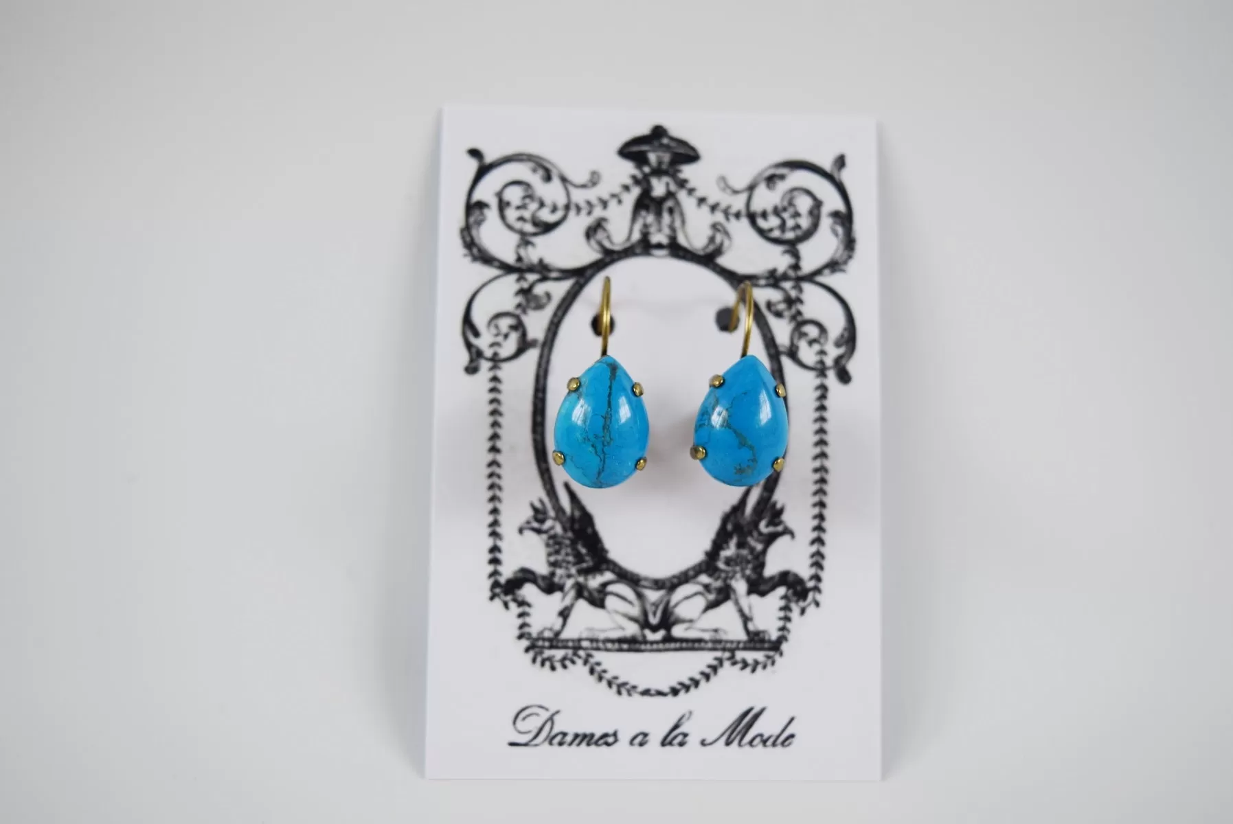 Turquoise Blue Earrings - Medium Teardrop