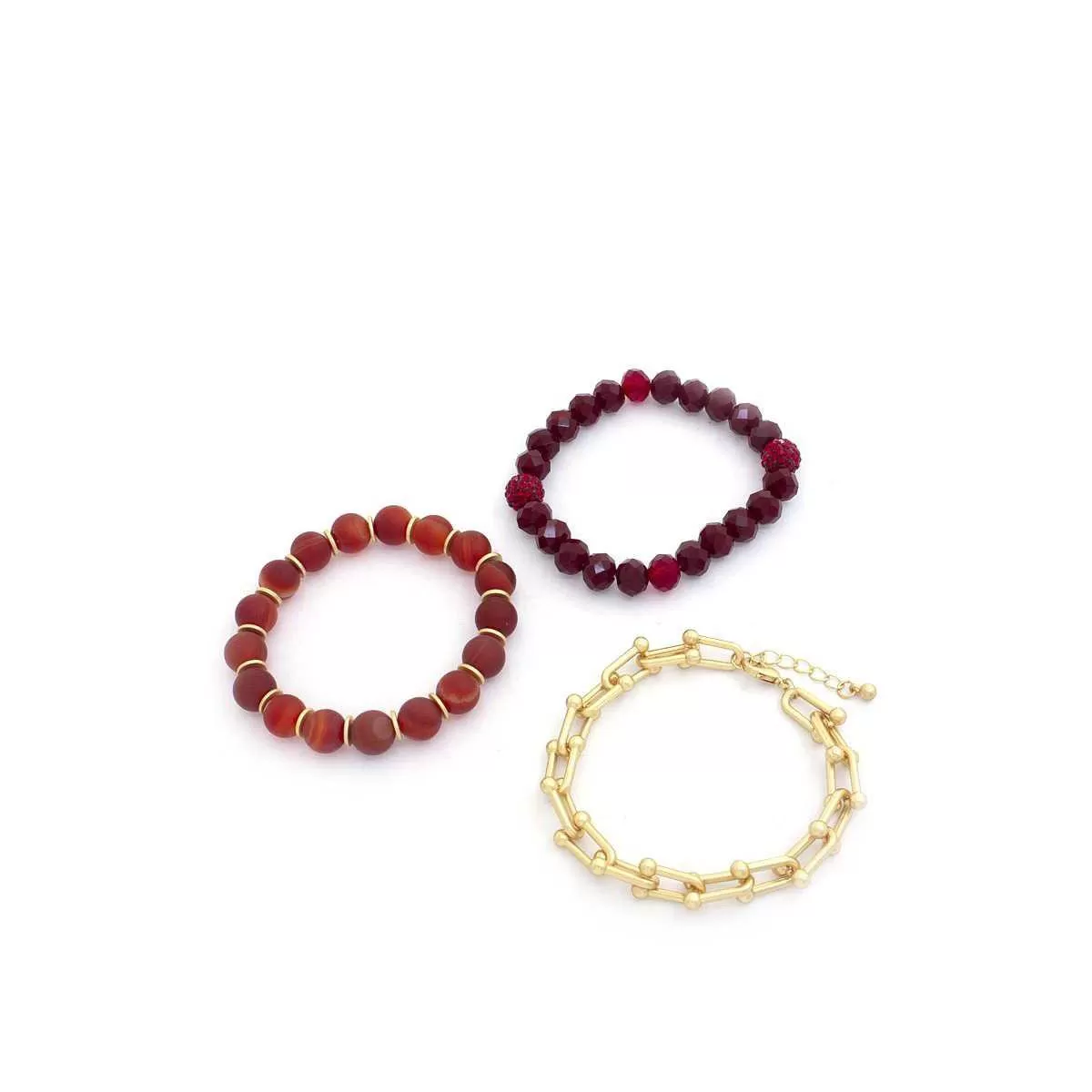 U Link Stone Beaded Bracelet Set.