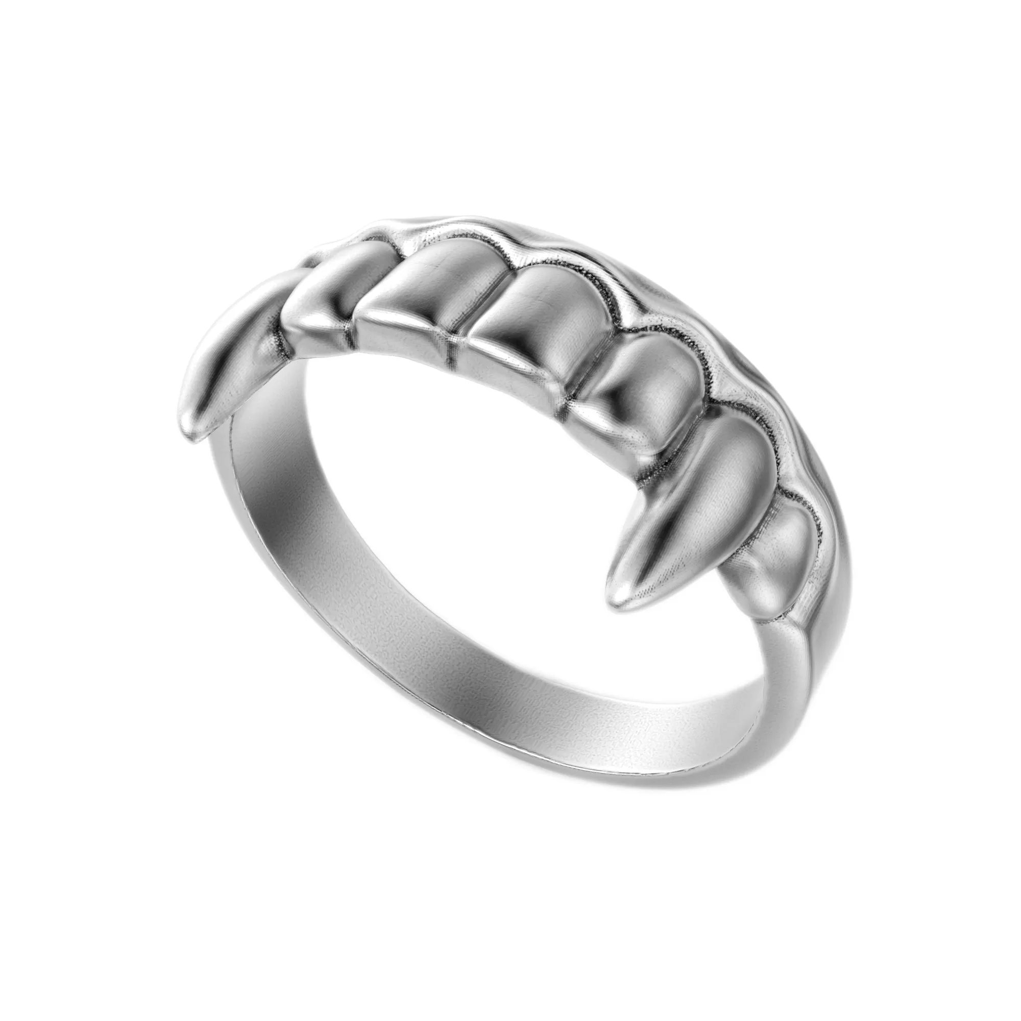 Vampire Jaw Unisex Sterling Silver Ring