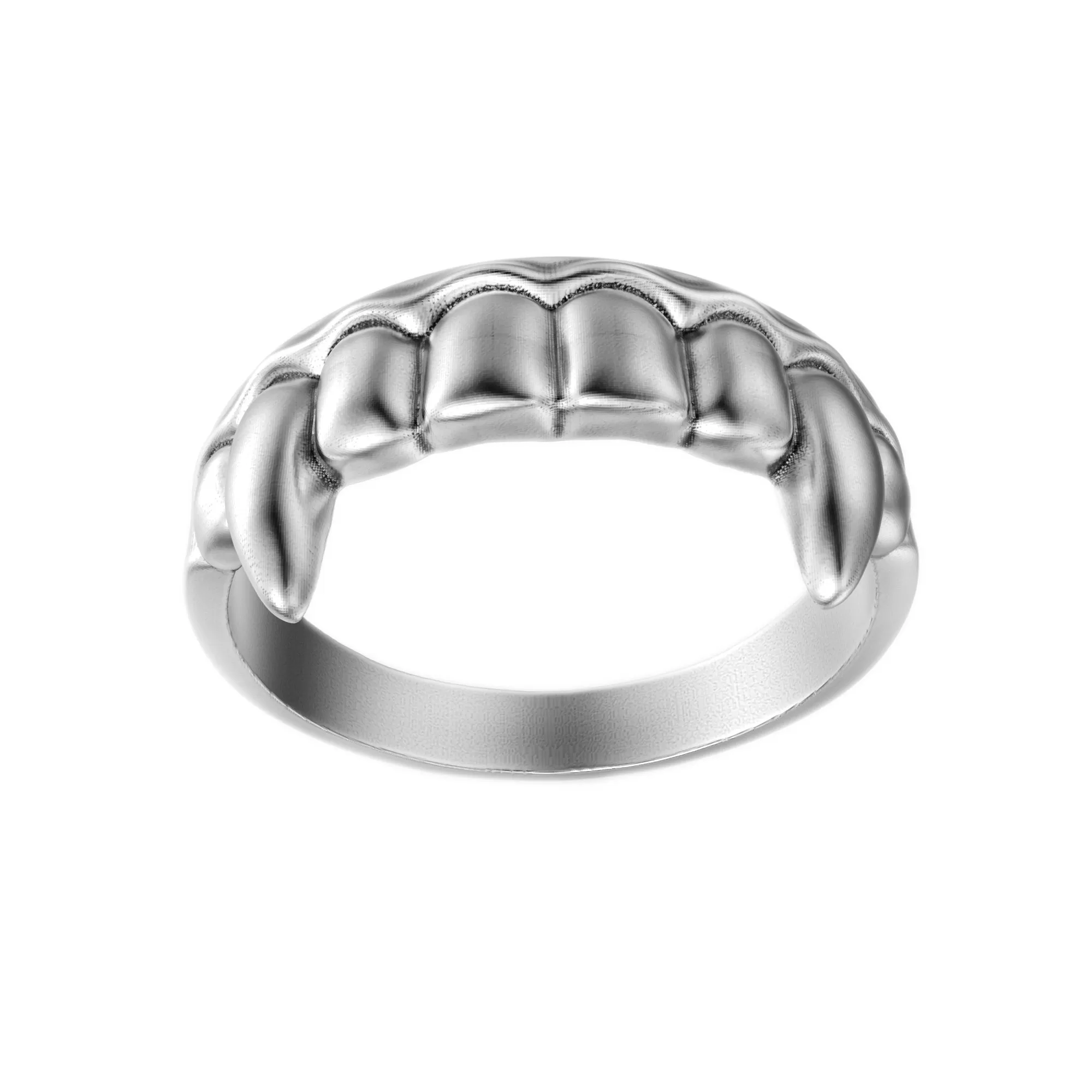 Vampire Jaw Unisex Sterling Silver Ring