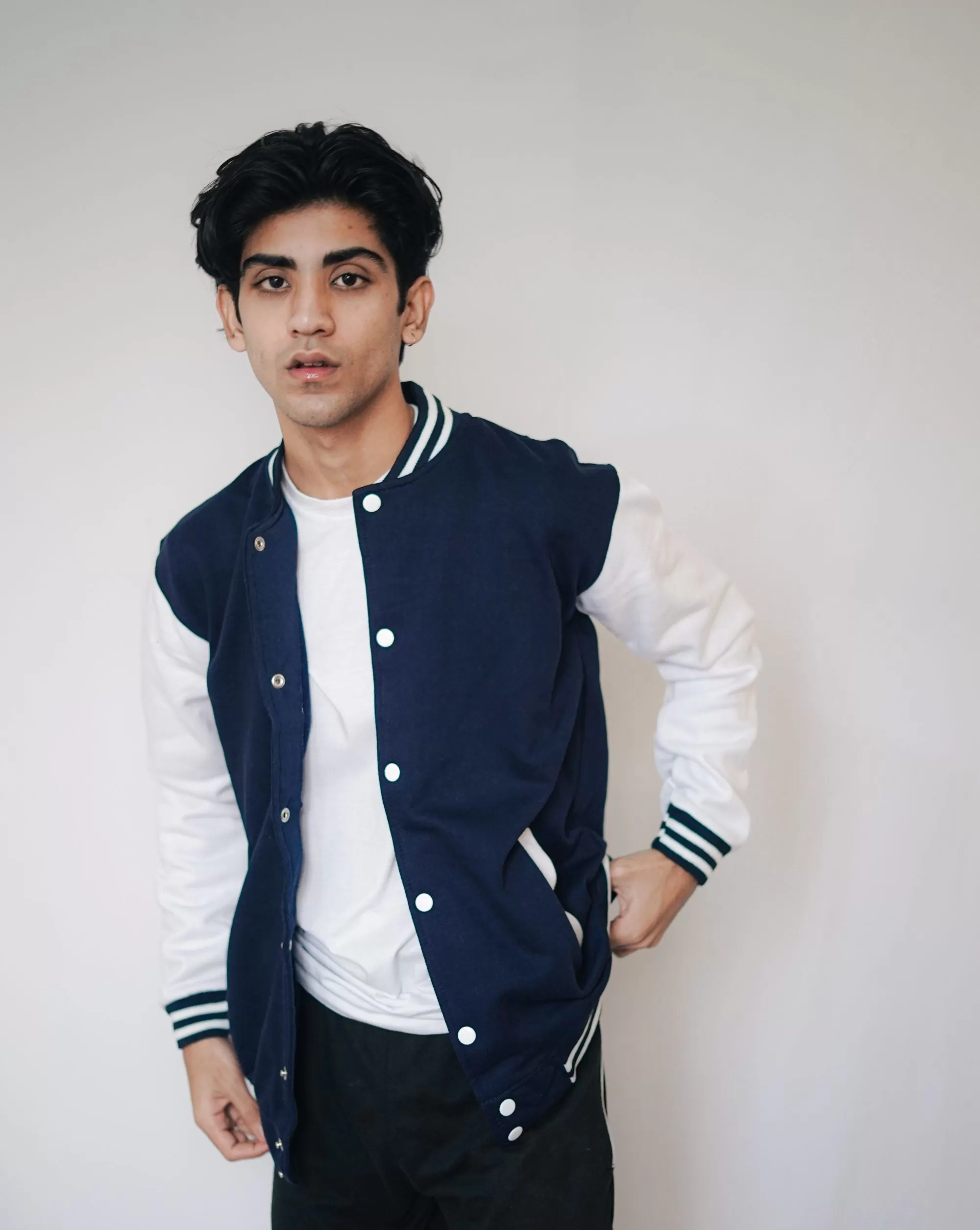 Varsity Bomber Jacket - Navy Blue - UNISEX