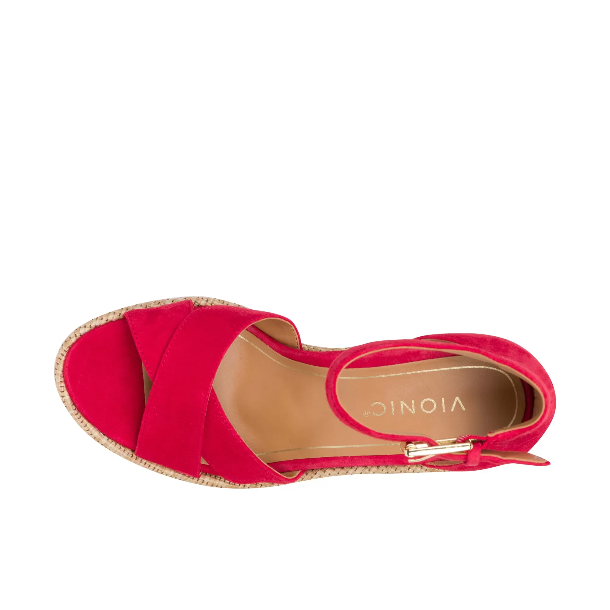 Vionic Womens Marina Wedge Sandal Red