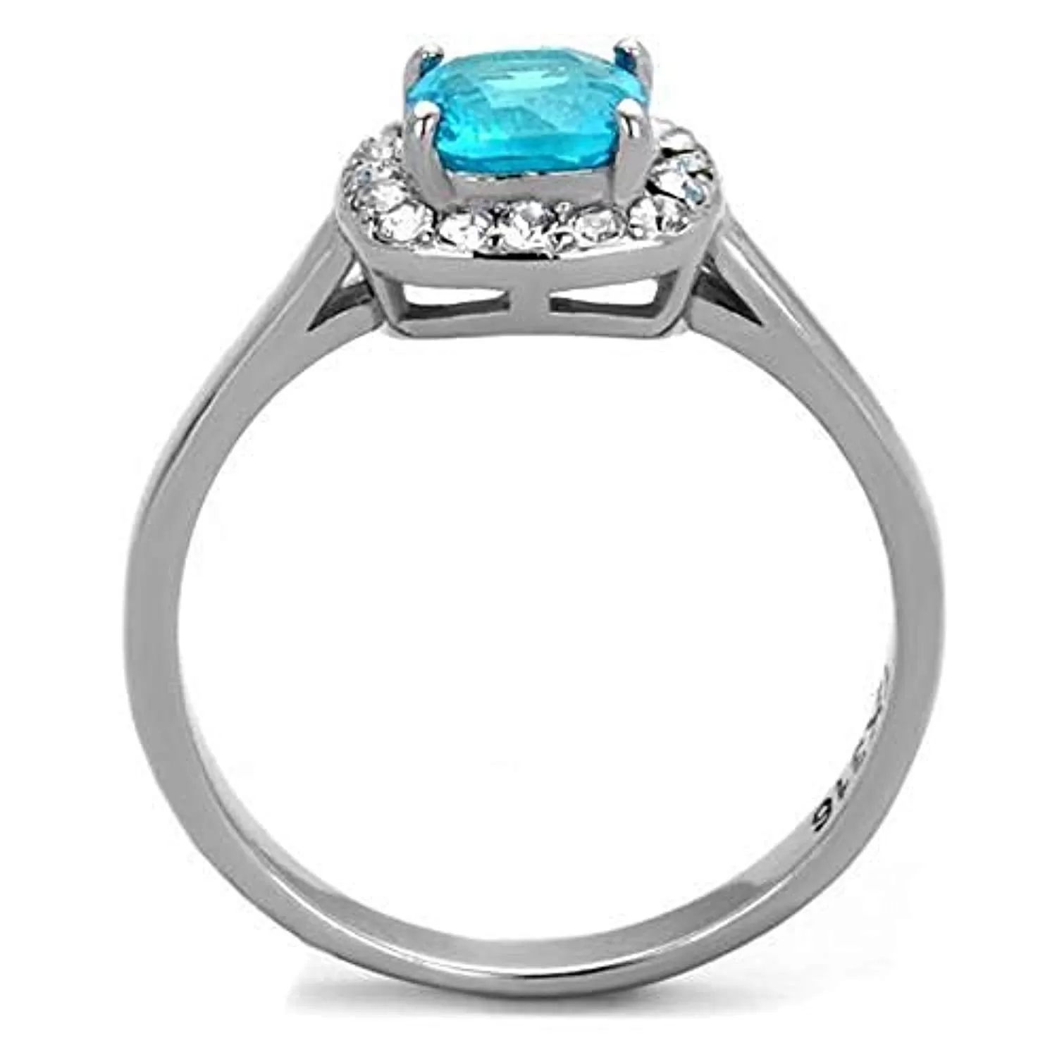 WildKlass Stainless Steel Ring High Polished (no Plating) Women Synthetic Sea Blue