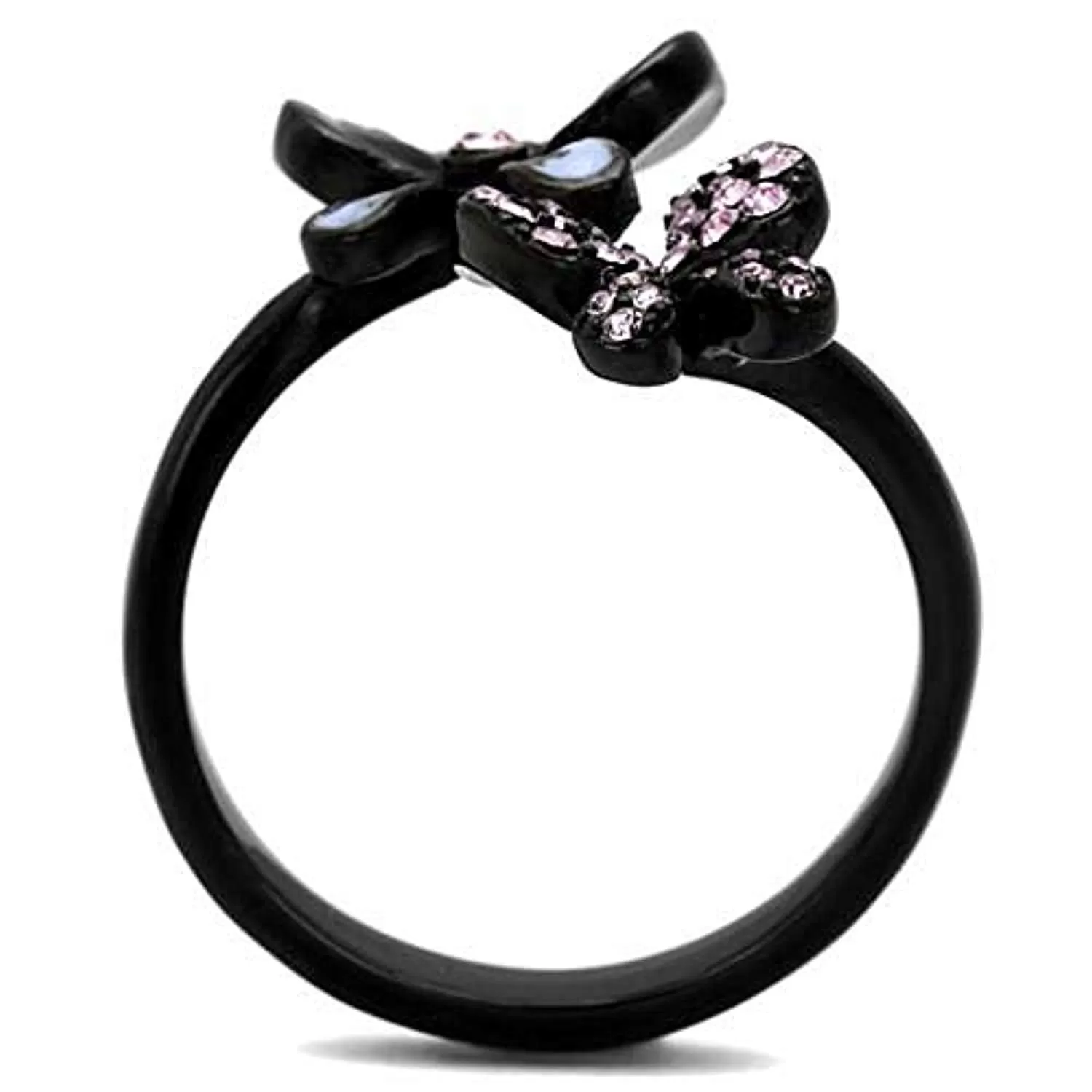 WildKlass Stainless Steel Ring IP Women Top Grade Crystal Light Amethyst