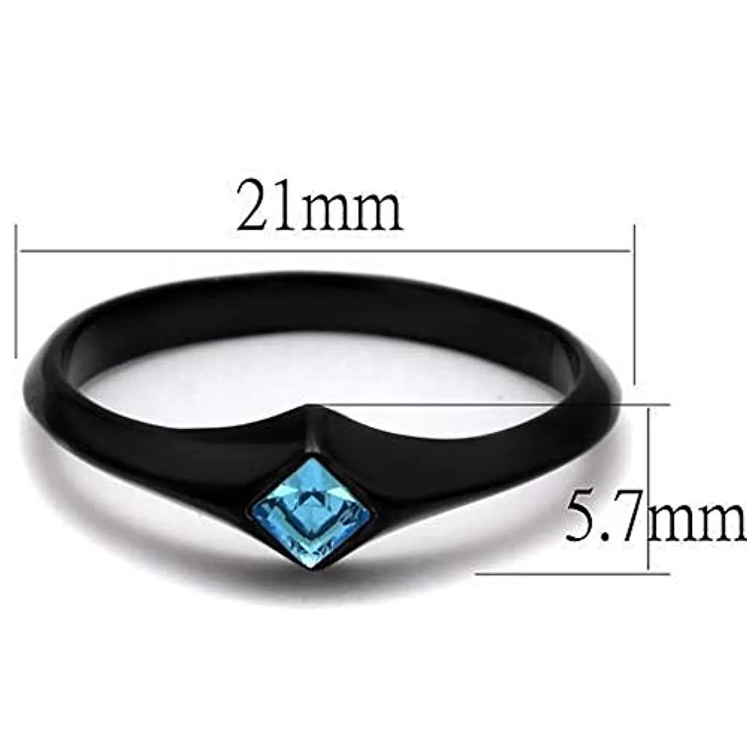 WildKlass Stainless Steel Ring IP Women Top Grade Crystal Sea Blue