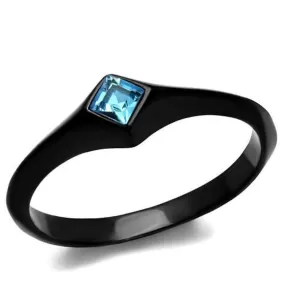 WildKlass Stainless Steel Ring IP Women Top Grade Crystal Sea Blue