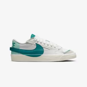 WMN'S BLAZER LOW '77 JUMBO'SUMMIT WHITE/GEODE TEAL-SEA GLASS'