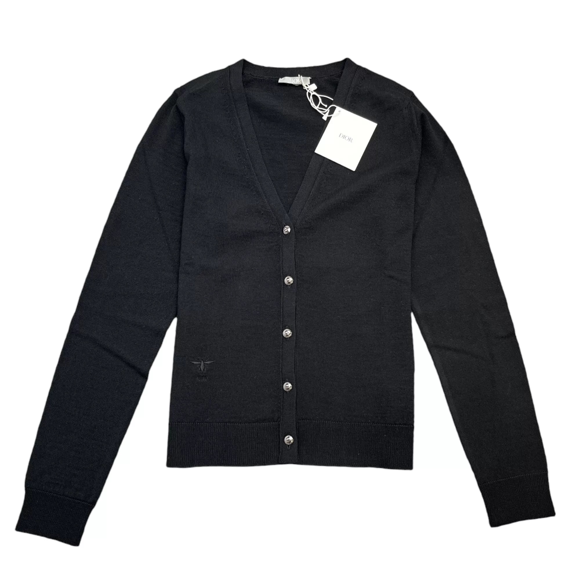 Women's Embroidered Bee Cardigan Black Size M