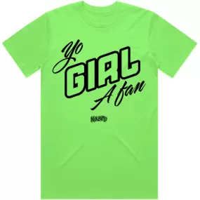 YO GIRL A FAN : Neon Green Sneaker Tees Shirt