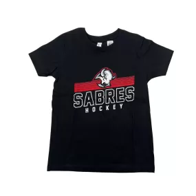 Youth Sabres Hockey Black Goat Head Short Sleeve Shirt