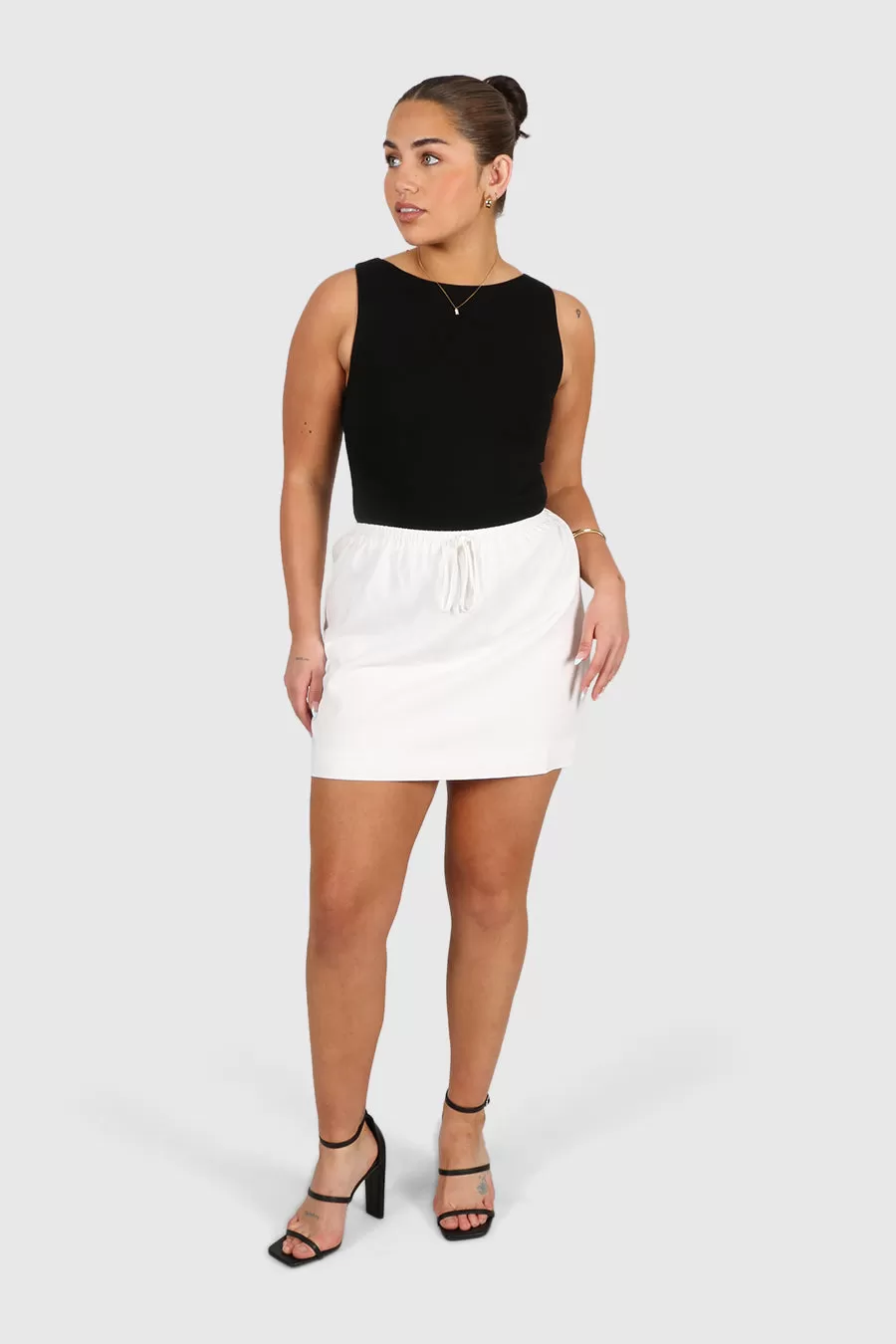 ZOLA LINEN BLEND SKIRT WHITE