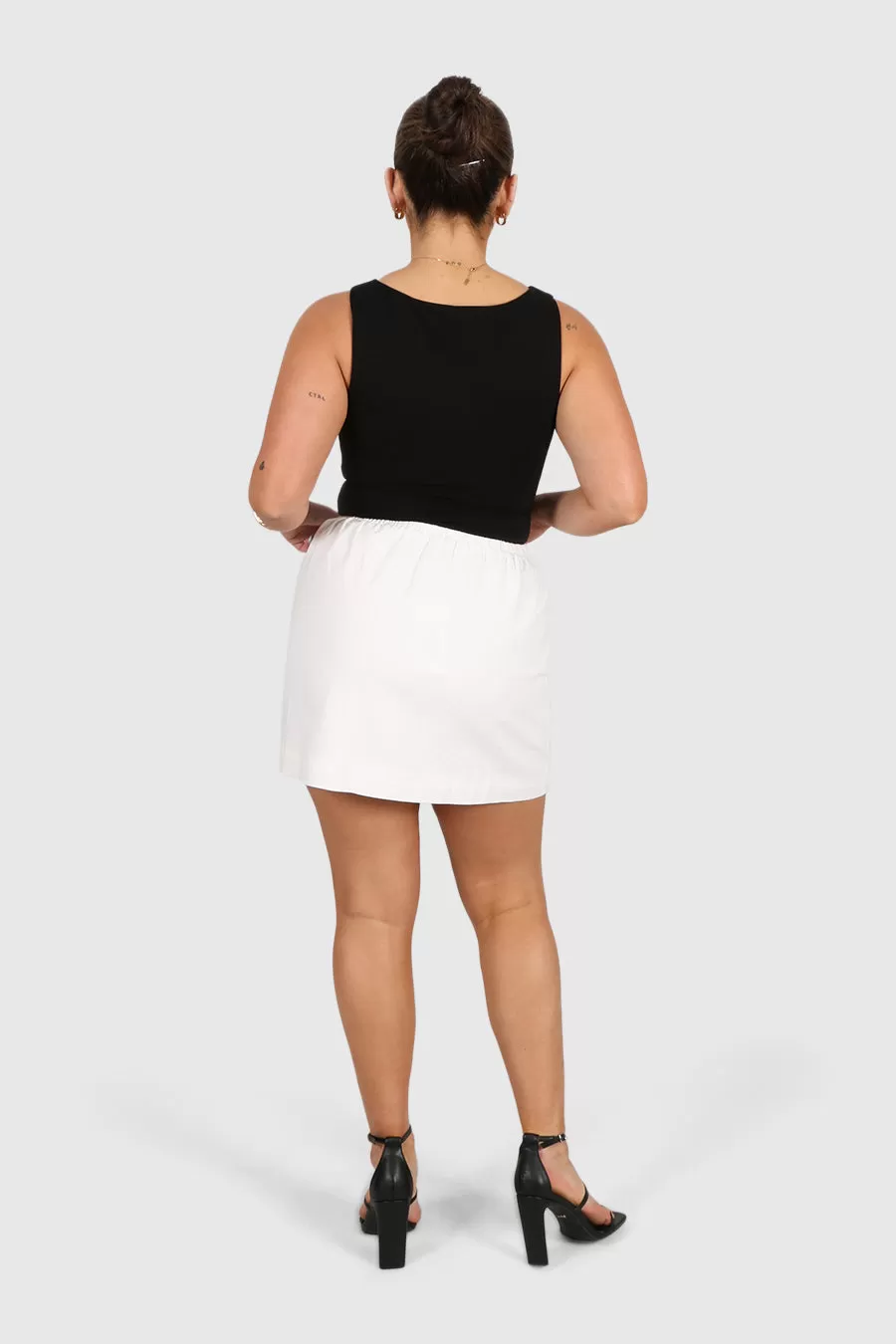 ZOLA LINEN BLEND SKIRT WHITE